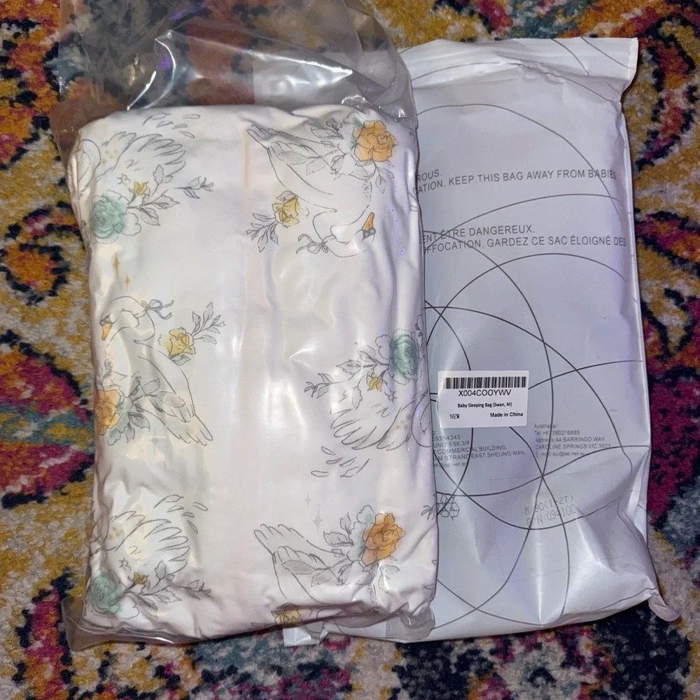 BUNDLE- 2 sets Baby‎ Wearable Blankets Cabin and Swan Design Two Way Zipper